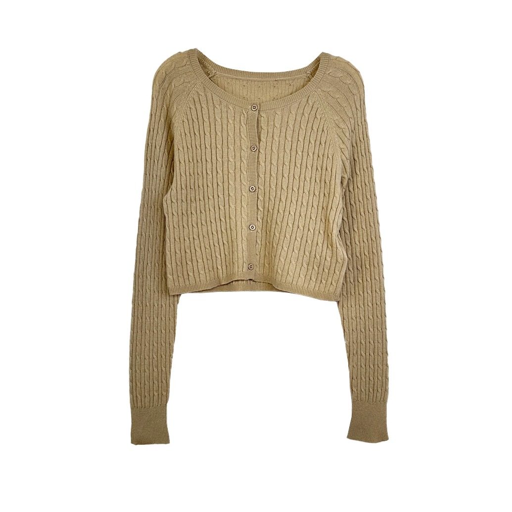 Mixblu麦斯兰专柜正品长袖麻花纹毛衣针织开衫女春秋外套BW801032