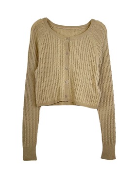 Mixblu麦斯兰专柜正品长袖麻花纹毛衣针织开衫女春秋外套BW801032