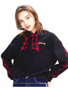 cache专柜正品英伦学院风拼接棉质加绒卫衣春秋外套女9620019