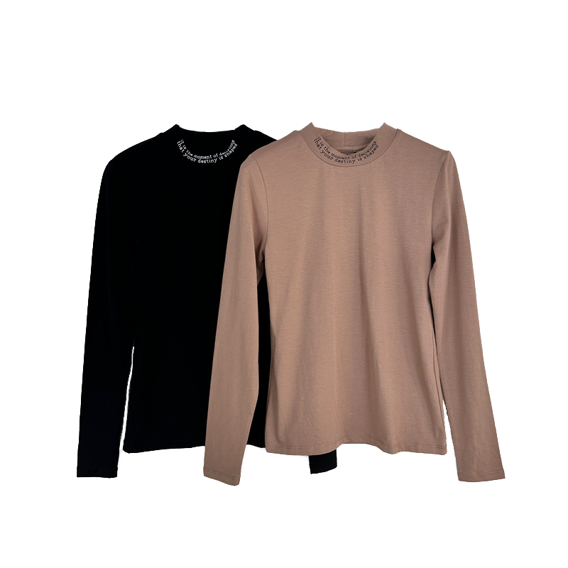 拉系列专柜正品休闲极简半高领纯色长袖打底衫T恤女春秋 2Z000026