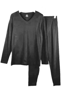 歌D专柜正品纯色95%棉质V领秋衣秋裤纯色保暖内衣套装男 GDW1401V