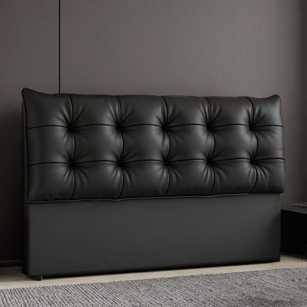 2025新款高端软包床头靠背卧室单买一体落地轻奢真皮超薄床头板