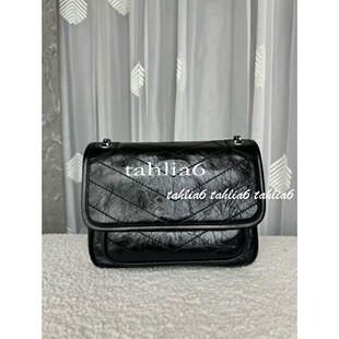 Tahlia 梦中情包！复古进口油蜡皮niki褶皱牛皮邮差包单肩链条包
