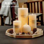 香薰蜡烛组合套装 白色超大号圆柱摆件婚礼布置家用卧室内安神高级