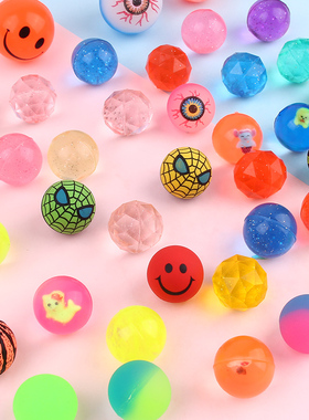 32号45弹力球儿童扭蛋机玩具小弹跳橡胶弹弹球实心大号西瓜跳跳球