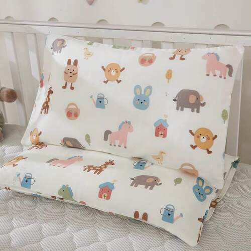 纯棉纱布儿童枕套全棉40x60宝宝乳胶枕头套小枕套婴儿枕巾30x50