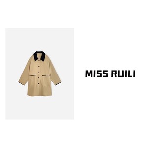 MISS RUILI定制新款韩版中长款工装风衣外套女宽松显瘦上衣MX0788