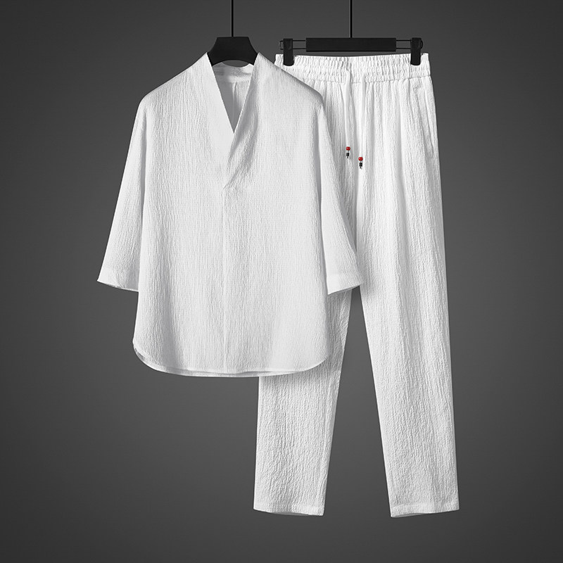男士夏季新中式汉服两件套