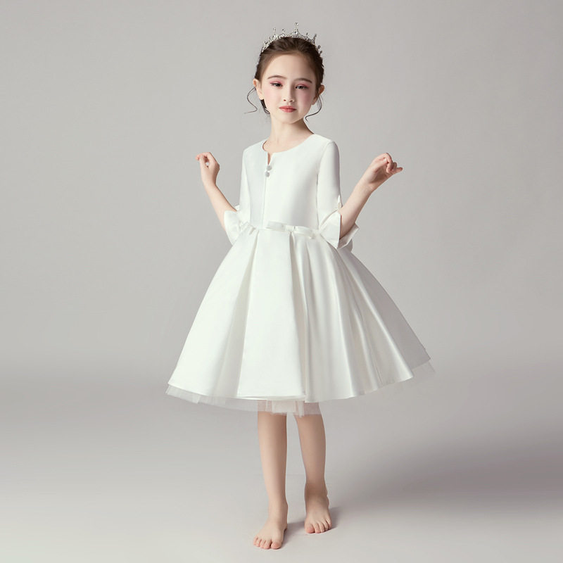 公主裙女童蓬蓬纱花童婚纱裙儿童生日走秀晚礼服主持人钢琴演出服