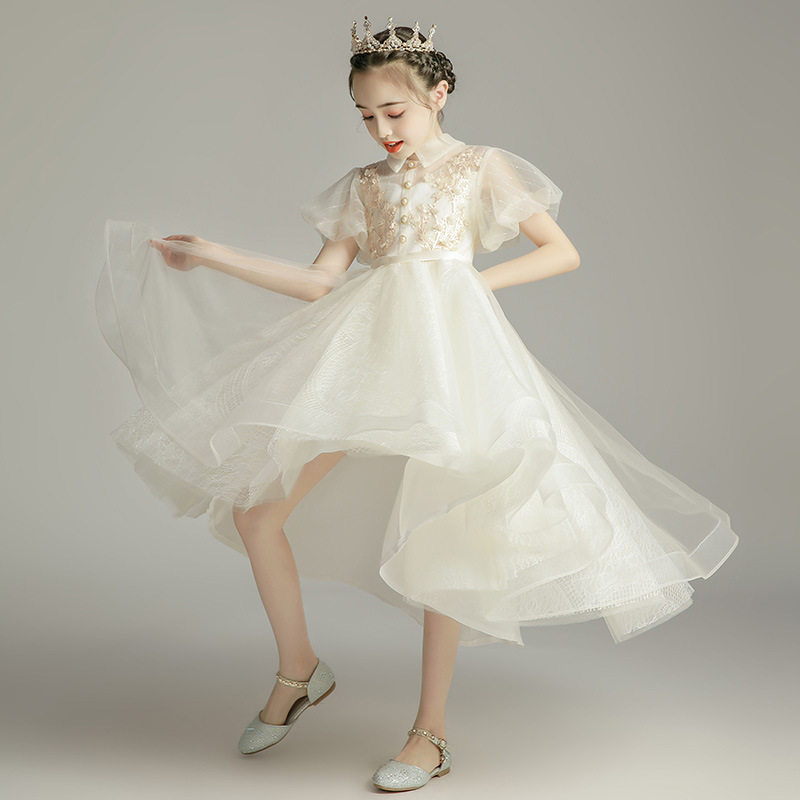 女童高端大码礼服公主裙婚纱蓬蓬纱花童儿童主持人钢琴演出服艺考