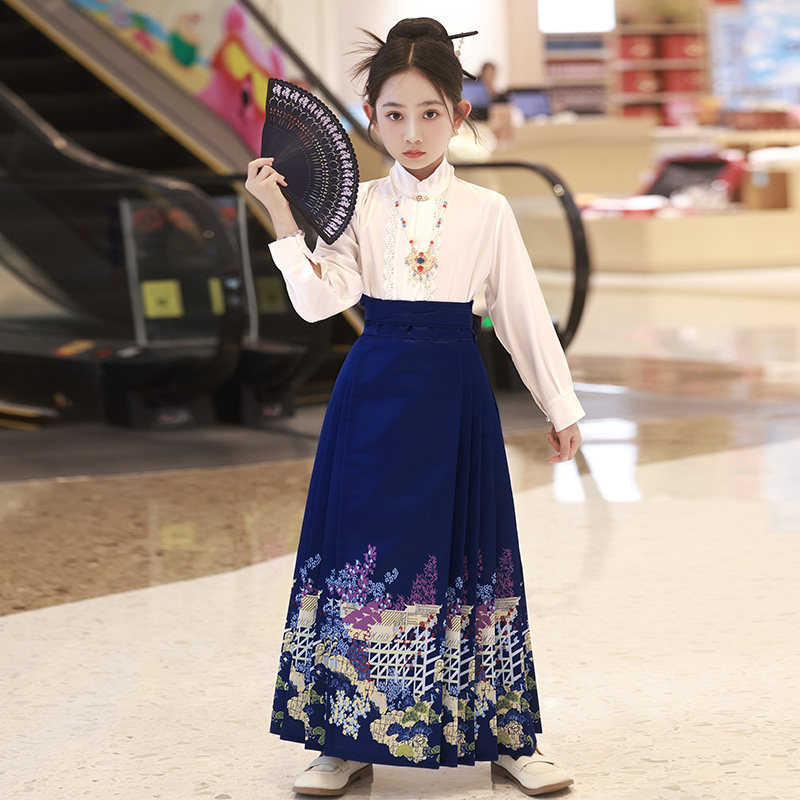 儿童马面裙女童汉服套装夏天女孩超仙中国风明制唐装夏季2025新款