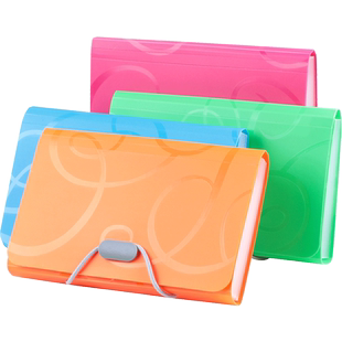 创易文具小号B6风琴包多层学生用文件夹迷你A6单据账单多功能收纳册收据增值税发票袋2个装包邮