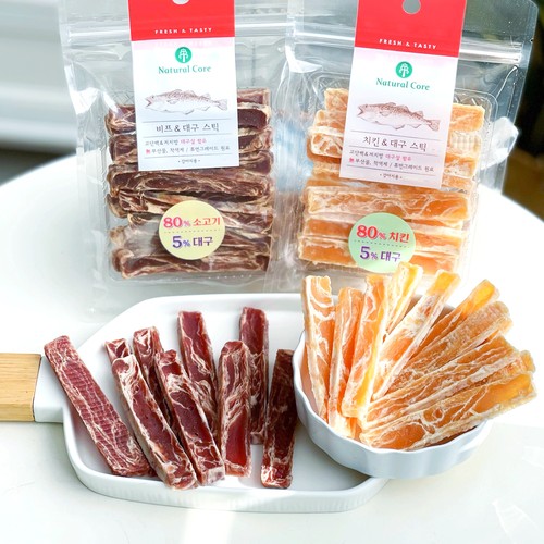 韩国天然核心软韧适口肉条狗零食