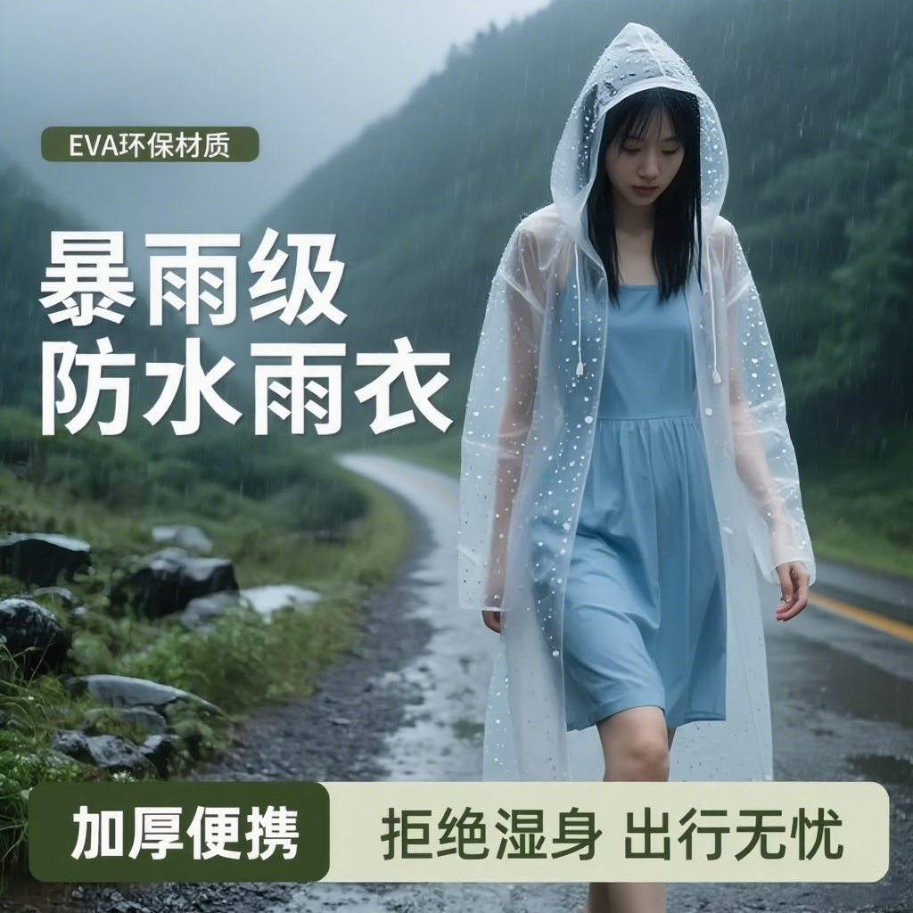 雨衣EVA非一次性旅游便携式全身成人长款加厚户外暴雨电瓶车雨衣,居家日用,雨披/雨衣,淘宝优惠券,粉丝福利购,淘宝优惠卷