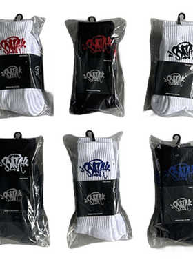 SYNA欧美字母潮袜ins风纯棉时尚百搭原宿风滑板运动男女长筒袜