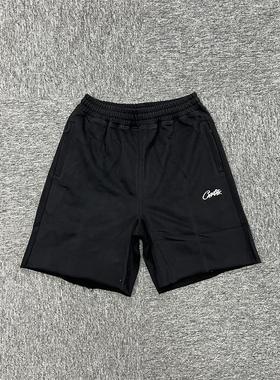 Corteiz 新款街头男女款夏季黑色短裤宽松休闲百搭运动刺绣五分裤