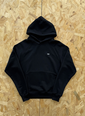 6PM 美式风连帽卫衣男女基础款宽松休闲HOODIE-BLACK 百搭外套潮