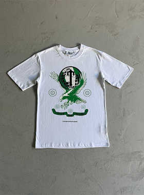 Trapstar 男士库里运动T恤街头高品质短袖说唱水洗做旧夏季新款