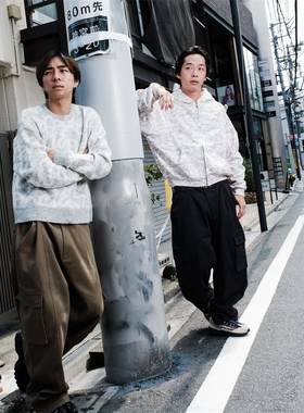 Mertra 男女潮流 Camouflage off-white jacket 淡黄迷彩拉链卫衣