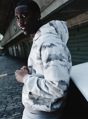 Mertra 连帽拉链卫衣 snake skin hood 男女秋季宽松休闲运动外套