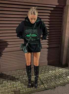 Corteiz 运动套装外套男女款恶魔岛潮牌明线卫衣长裤宽松时尚百搭