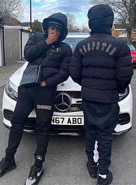 trapsatarANGELKINGTS硅胶棉服连帽外套男潮牌宽松加厚面包服女男