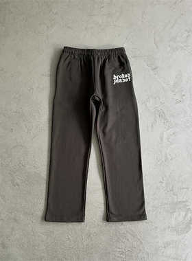 Broken planet 美潮垂感欧货发泡字母印花高街男女款宽松休闲长裤