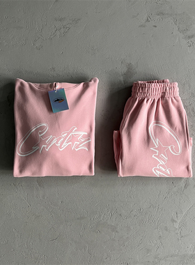 Corteiz 慵懒风恶魔岛时尚男女春秋季宽松休闲连帽卫衣短裤两件套