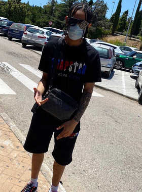 Trapstar 宽松2.0保暖刺绣运动卫休闲抽绳连帽男士经典短袖套装