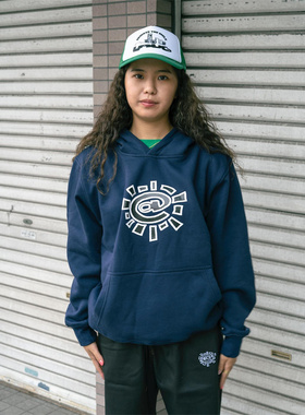 Rel@xed 潮牌美式男女款太阳卷时尚印花基础款连帽衫街头休闲卫衣