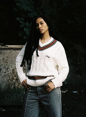 Corteiz 新款绞花经典男女款学院风美式复古时尚流行潮针织衫毛衣