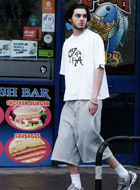 Mertra 夏季新款街头嘻哈绿迷彩印花白色短袖宽松休闲男女潮流T恤