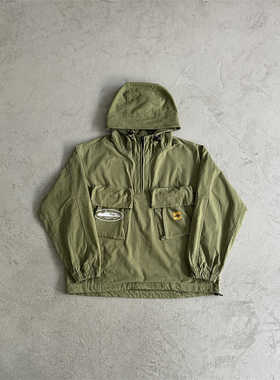 Corteiz美式复古多口袋机能冲锋衣百搭宽松连帽休闲风衣夹克男潮