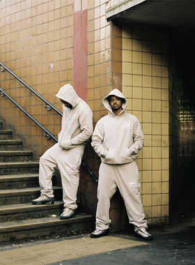 Corteiz正版CRTZ恶魔岛反绒拼接拉链开衫卫衣套装美式街头帽衫潮