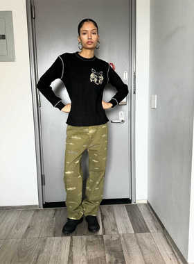 Corteiz卫衣华夫格薄款绿色长袖休闲外穿秋季英国潮牌街头潮流