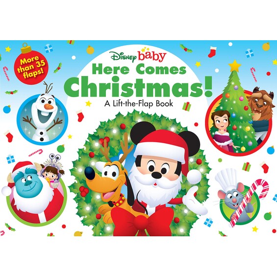 预订 迪士尼宝贝:圣诞节来了!一本翻盖书 节日主题 圣诞故事 英文 Disney Baby: Here Comes Christmas! A Lift-the-Flap Book