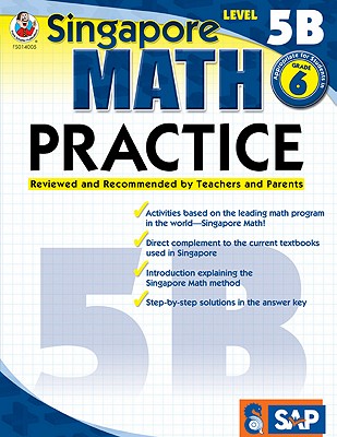 英文原版 Singapore Math Practice Level 5B, Grade 6 新加坡数学 书籍/杂志/报纸 原版其它 原图主图