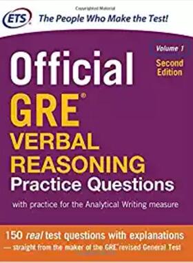 GRE官方词汇练习1（第2版）英文原版 Official GRE Verbal Reasoning Practice Questions, Second Edition, Volume 1