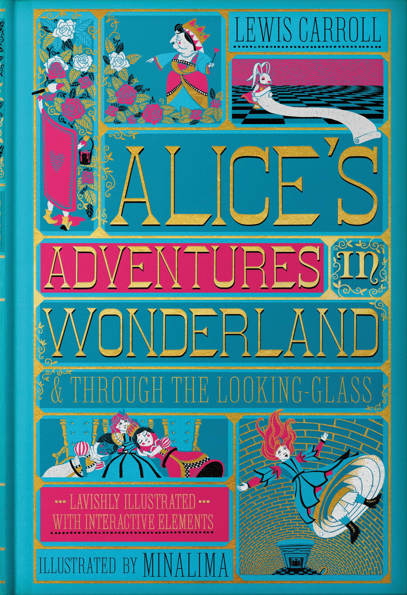 英文原版 爱丽丝梦游仙境&镜中奇遇记 精装彩绘机关手工立体书 Alice's Adventures in Wonderland & Through the Looking-Glass