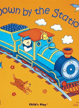 预售 英文原版 Child's Play纸板洞洞书 廖彩杏书单推荐 Down by the Station 在车站里
