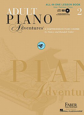 英文原版 菲伯尔成人钢琴课程，第2辑 Adult Piano Adventures All-In-One Piano Course Book 2: with CD, DVD and Online