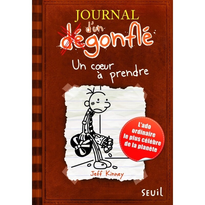 预售 小屁孩日记7 法语版 Jeff Kinney 少儿入门读物 Journal d'un dégonflé 法国进口原版书 Un coeur à prendre