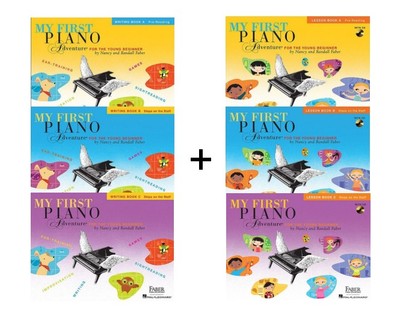 现货 英文原版My First Piano Adventure, Lesson+Writing Book A+B+C 菲伯尔我的钢琴启蒙课 创作训练3本+课本3本 合售