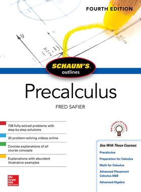 预售 英文原版 微积分概论 第四版  Schaum’s Outline of Precalculus, Fourth Edition