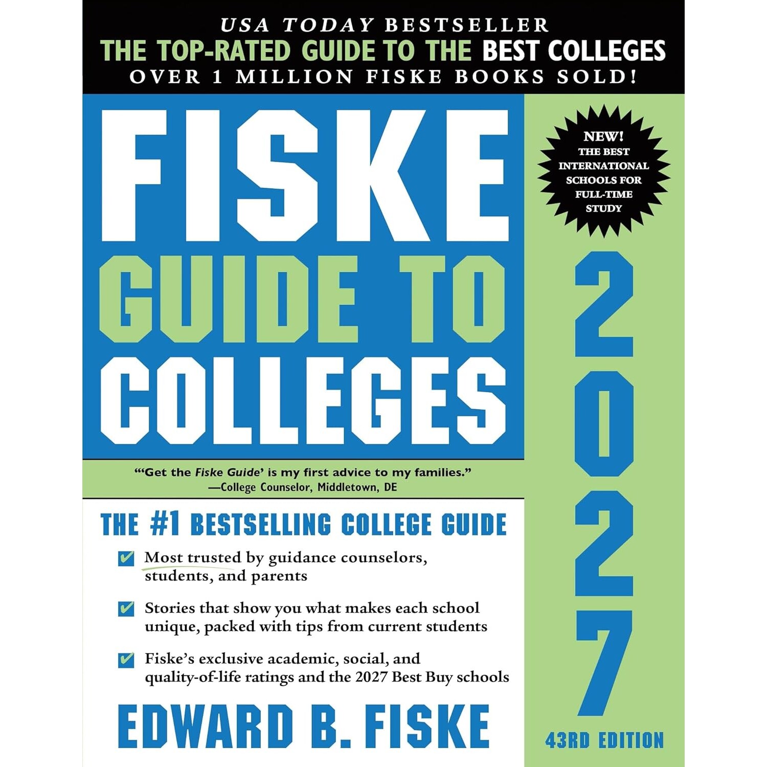 预售 费思克大学择校指南2027 Fiske Guide to Colleges 2027 英文原版 美国大学选校指南 *申请参考