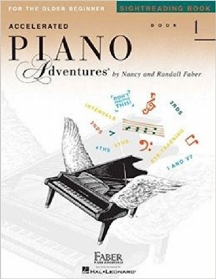 1级视奏 菲伯尔钢琴快速教程 英文原版 Accelerated Piano Adventures for the Older Beginner:Sightreading Book 1