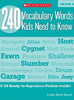 240 Vocabulary Words Kids Need to Know: Grade 3 英文原版 三年级孩子需要知道的240个单词