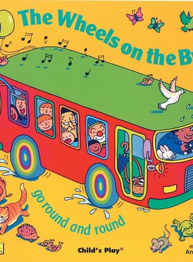 预售 廖彩杏书单推荐第一周 英文原版 Child's Play纸板洞洞书 The Wheels on the Bus 巴士轮 启蒙早教