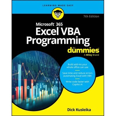Microsoft 365 Excel Vba Programming for Dummies, 7th Edition Excel Vba 编程达人迷 第7版 9781394292394