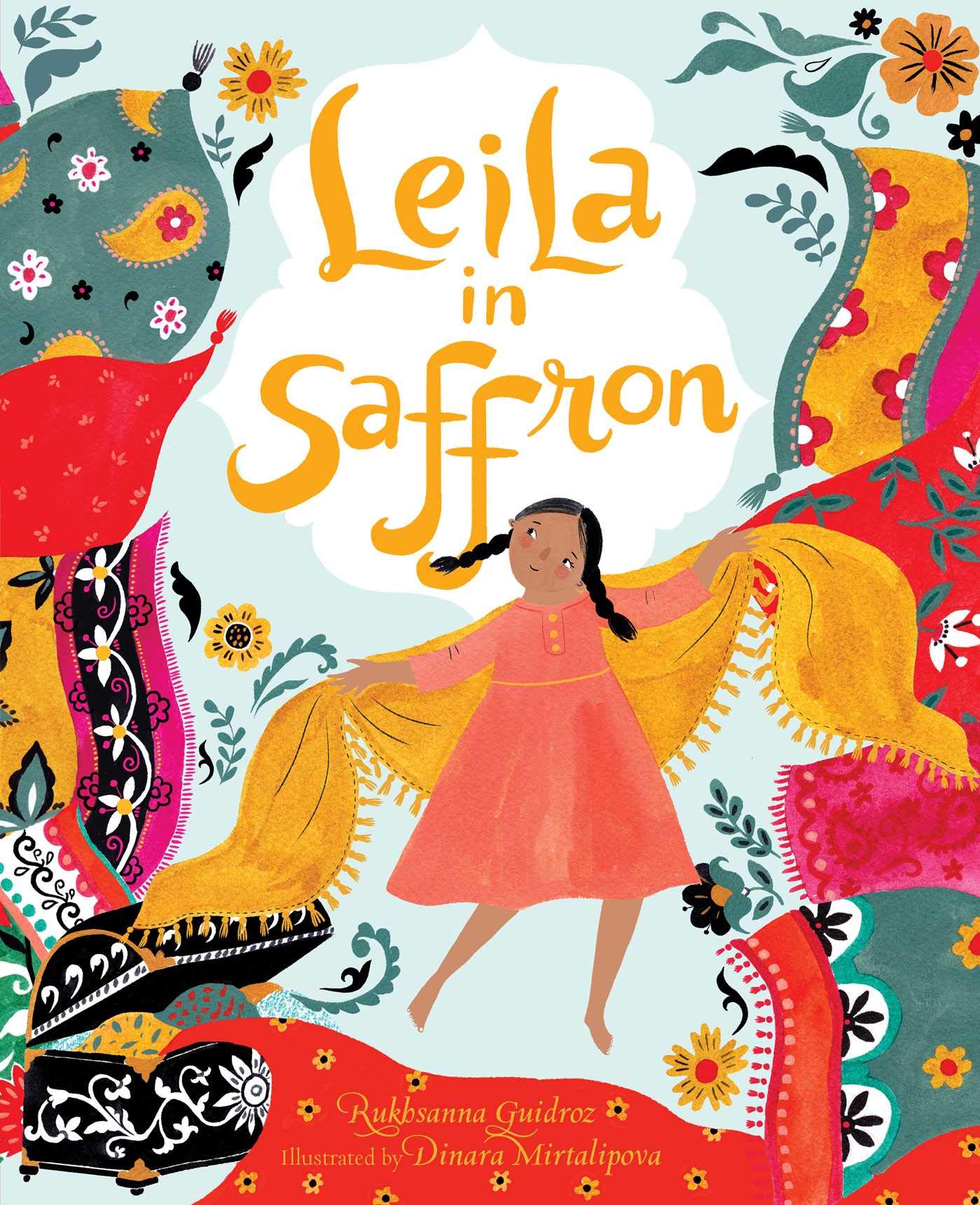 英文原版 穿橘黄色的莉亚 Dinara Mirtalipova 插画绘本 民族风 精装 Leila in Saffron